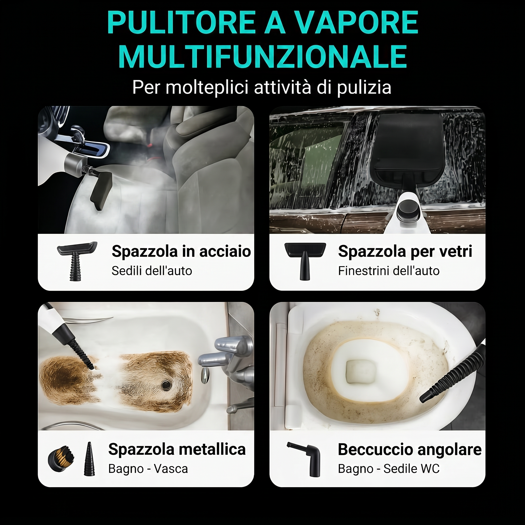Macchina di Pulizia a Vapore Pressurizzata Tutto in Uno
